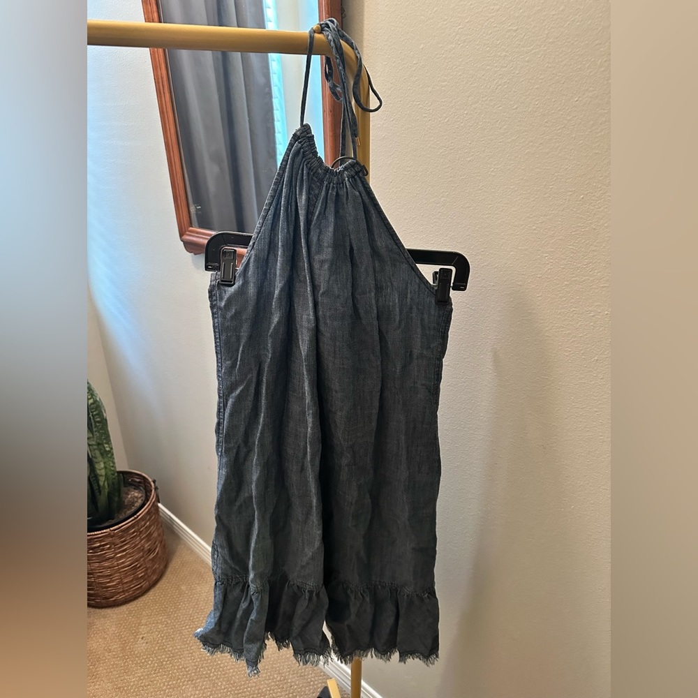 Trina Turk Chambray Halter Dress